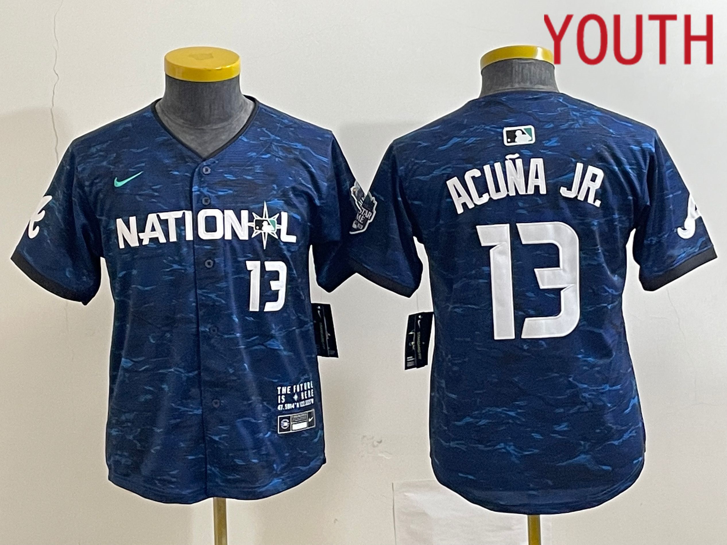 Youth Atlanta Braves #13 Acuna jr National League Nike Royal 2023 MLB All Star Jersey